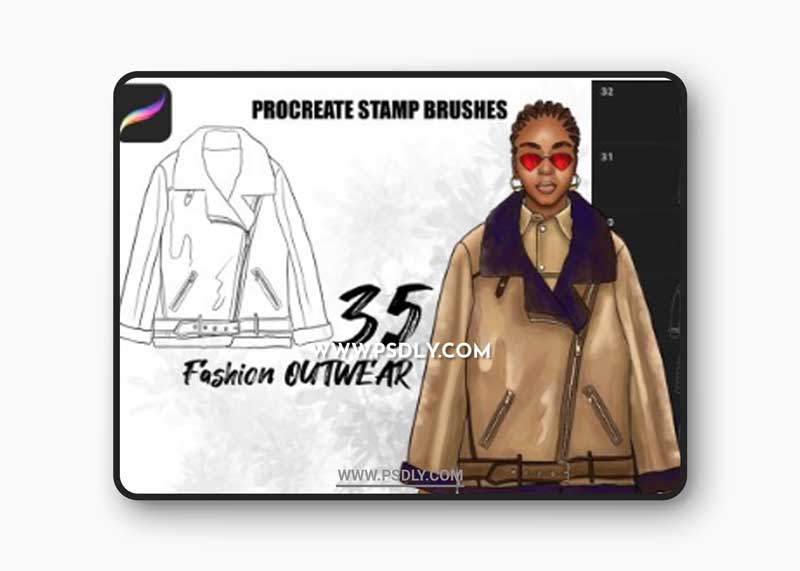 CreativeMarket - Fashion outwear stamps Procreate 5835230
