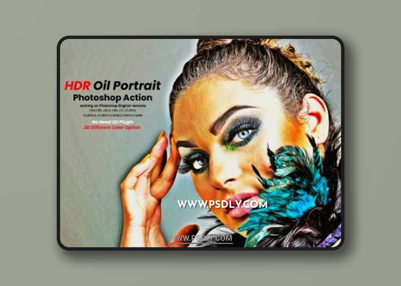 CreativeMarket - HDR Oil Portrait Photoshop Action 5980848