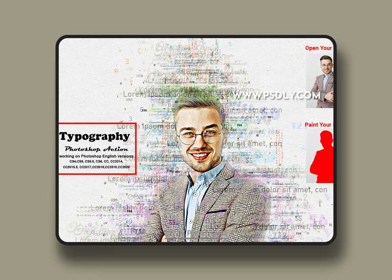CreativeMarket - Typography Photoshop Action 5497844