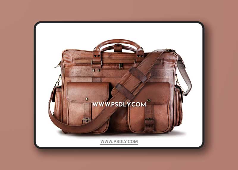 Everett Large Leather Pilot Briefcase Bag 3D Model