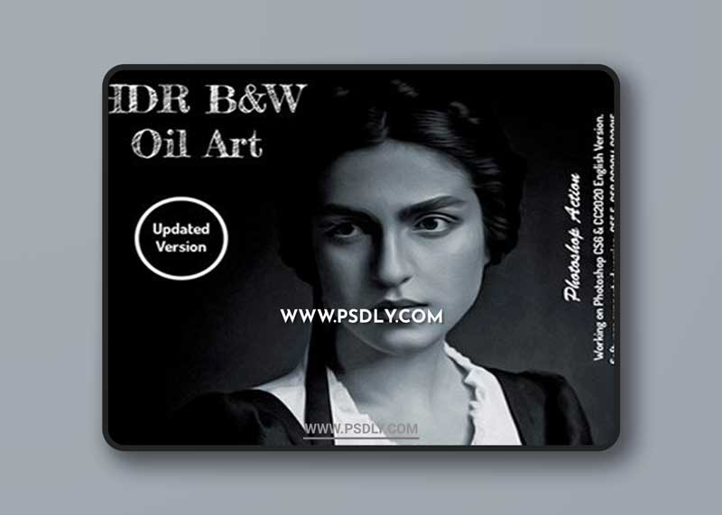 HDR B&W Oil Art PS Action 13662718