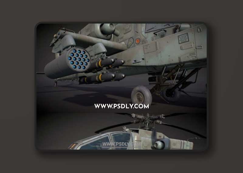 McDonnell Douglas AH-64A Apache Attack Helicopter 3D Model