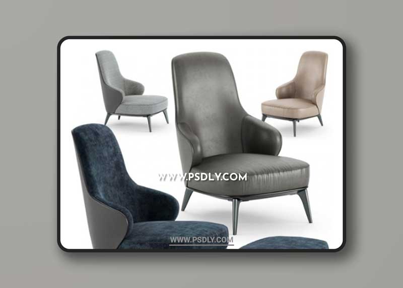 Minotti Leslie Bergere Armchair 3D Model