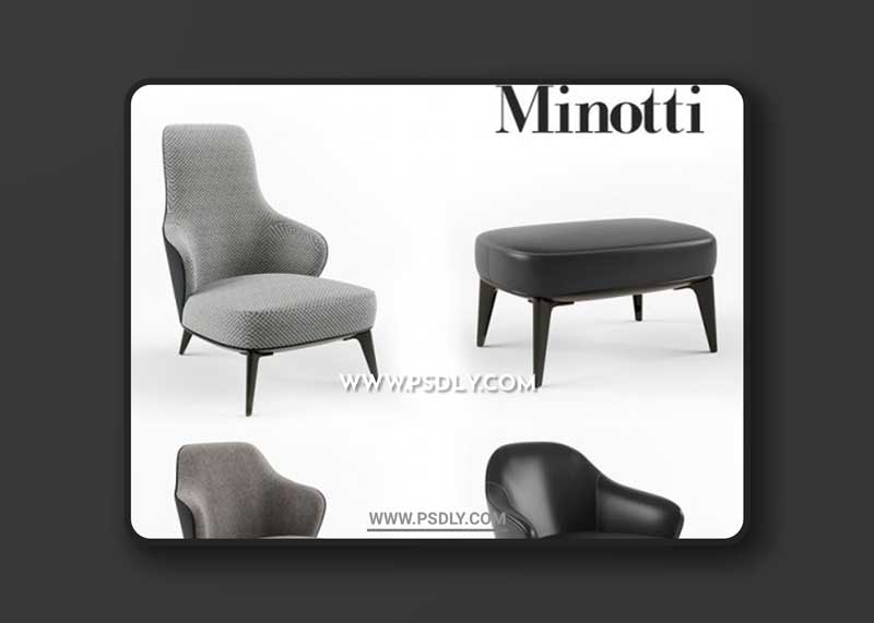 Minotti - Leslie armchair set 3D Model
