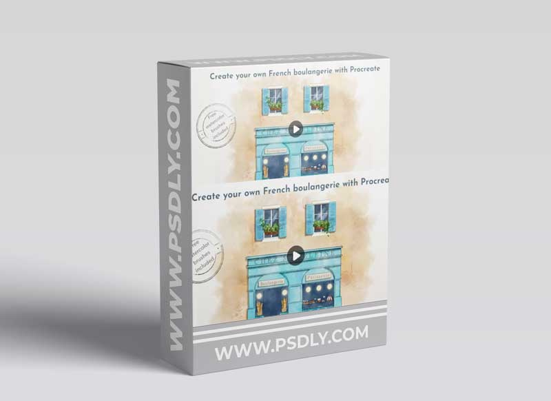 Paint your French boulangerie with Procreate, watercolor style