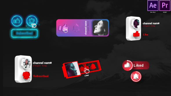 Videohive Youtube Trendy Subscribe Elements 33460982