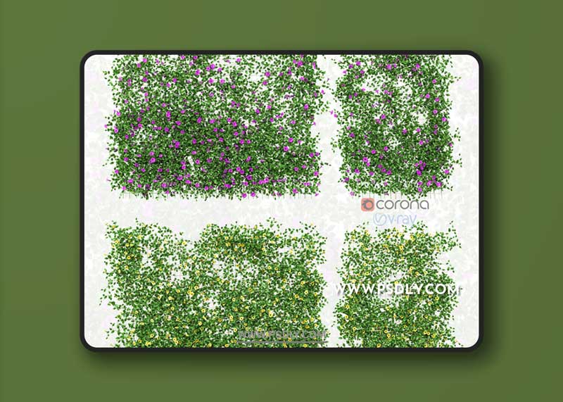 Wall of flowers on the grid