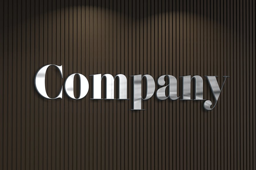 Company Logo on Wooden Wall Mockup NN4SED2