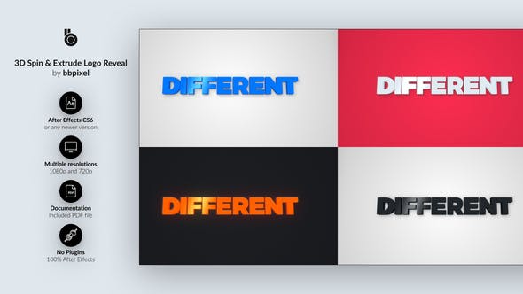 Videohive 3D Spin & Extrude Logo Reveal 33546271