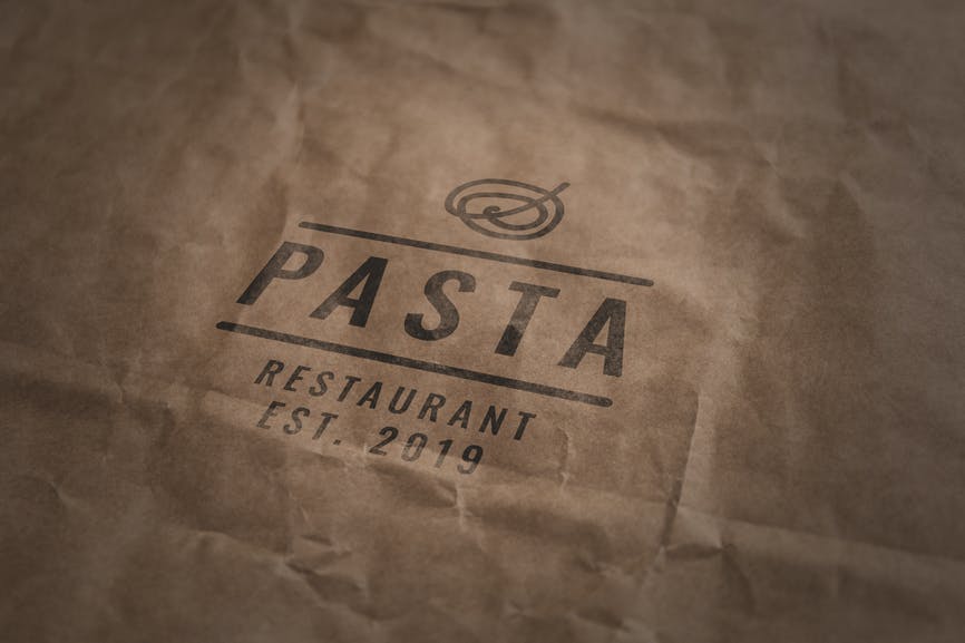 Kraft paper logo mockup Q94V64B