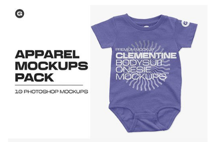 CreativeMarket - Clementine Bodysuit Onesie Mockups 5934039