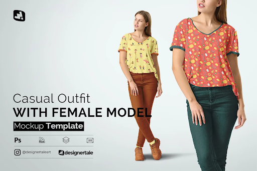 CreativeMarket - Casual Outfit With Female Model 4743994