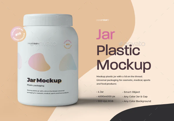 GraphicRiver - 4 Mockups Plastic Fat Jar 28021751