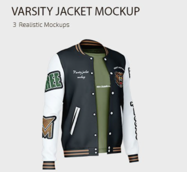 Realistic Varsity Jacket PSD Mockup Template
