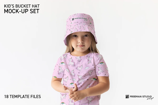 CreativeMarket - Kid's Bucket Hat Mock-Up Set 6405612