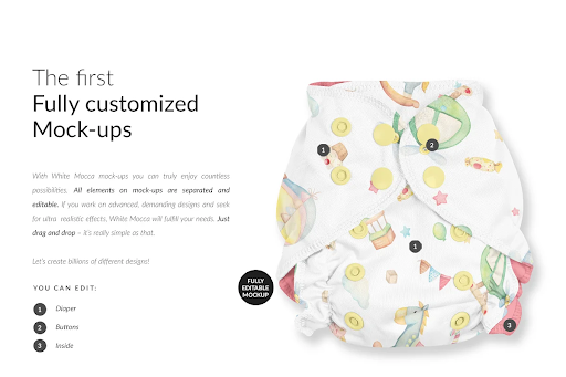 CreativeMarket - Newborn Diaper 8x Mock-ups 6333192