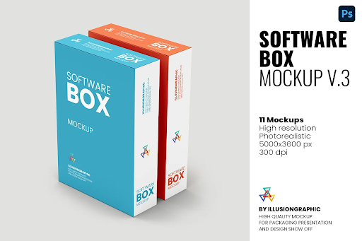 CreativeMarket - Software Box Mockup v.3 - 11 Views 5964573