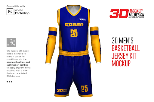 CreativeMarket - 3D Men's Basketball Jersey Mockup 5963509