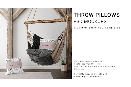 CreativeMarket - Throw Pillows and Fringe Carpet Set 5503013