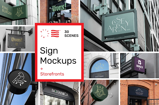 CreativeMarket - Sign Mockups and Storefront Mockups 5628951