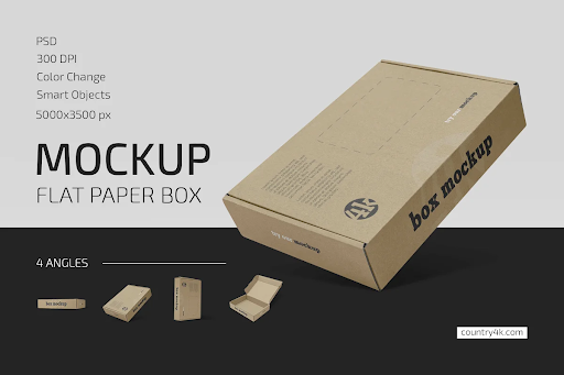CreativeMarket - Flat Paper Box Mockup Set 5557307