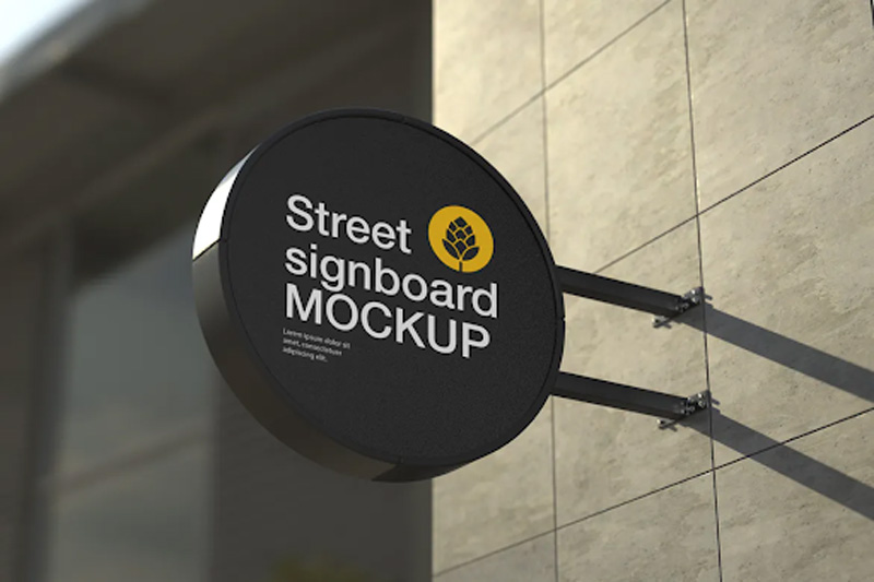 Signboard Wall Mockup GRMY99C