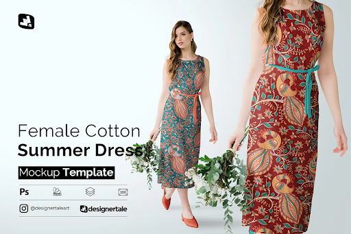 CreativeMarket - Female Cotton Summer Dress Mockup 5097495