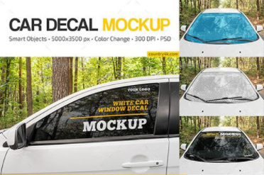 GraphicRiver - White Car Window Decal Mockup Set 33109806