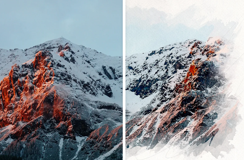 CreativeMarket - Watercolor and Sketch Photo Effect 5936324 4 image