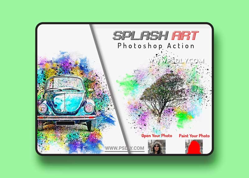 CreativeMarket - Splash Art Photoshop Action 6402800