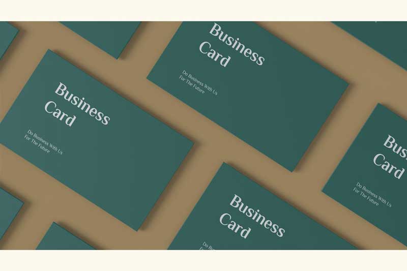 Business Card Mockup Flat Lay QLMM3CP