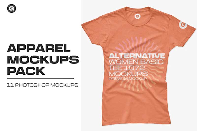 CreativeMarket - Alternative Women Basic Tee Mockups 5933636