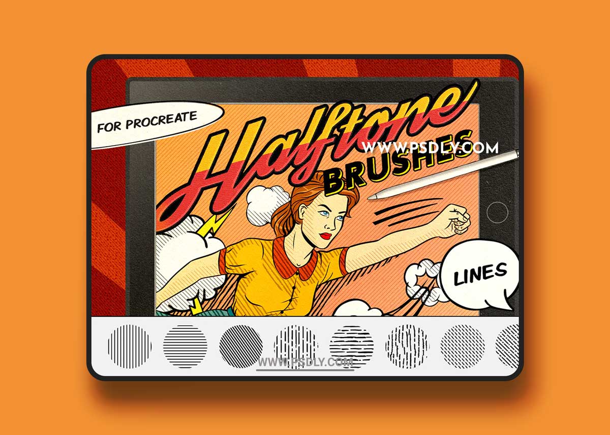 21 Comics Halftone Brushes for Procreate