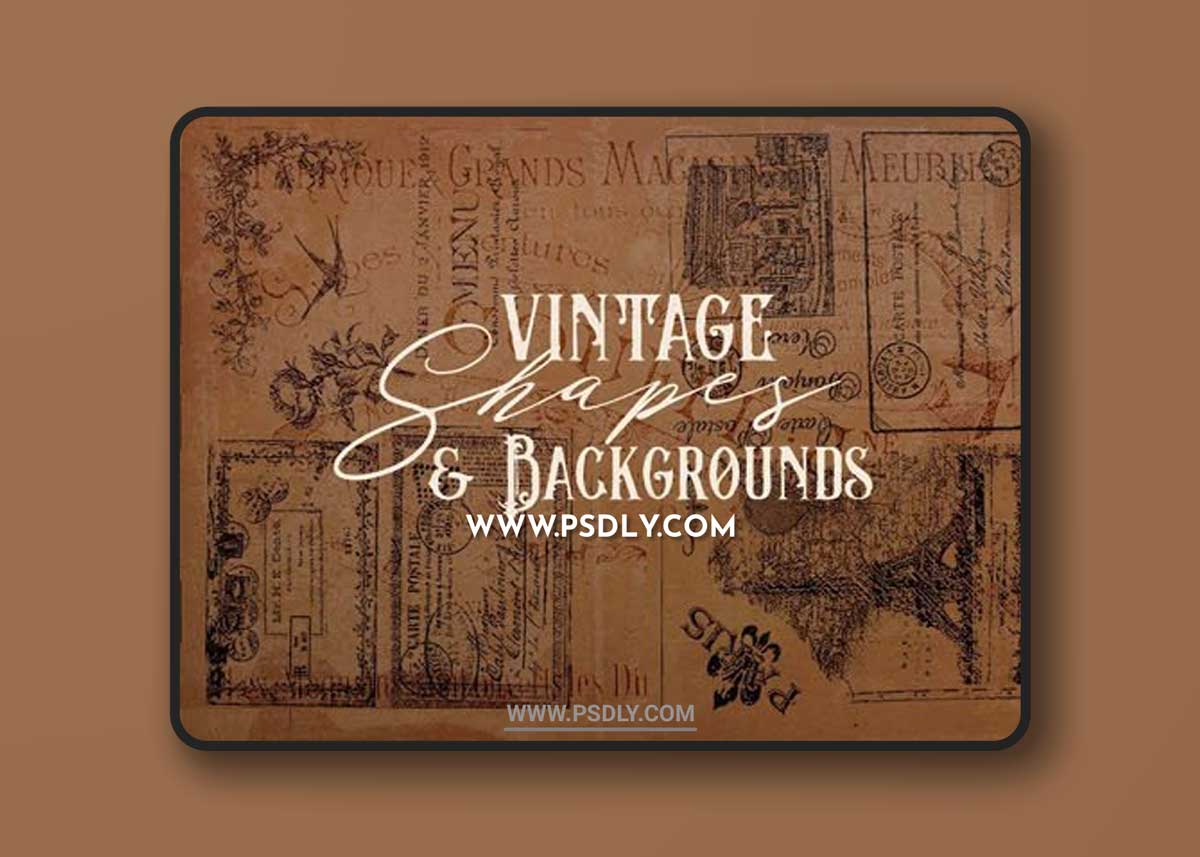 8 Vintage Badge Shapes & Grunge Paper Textures