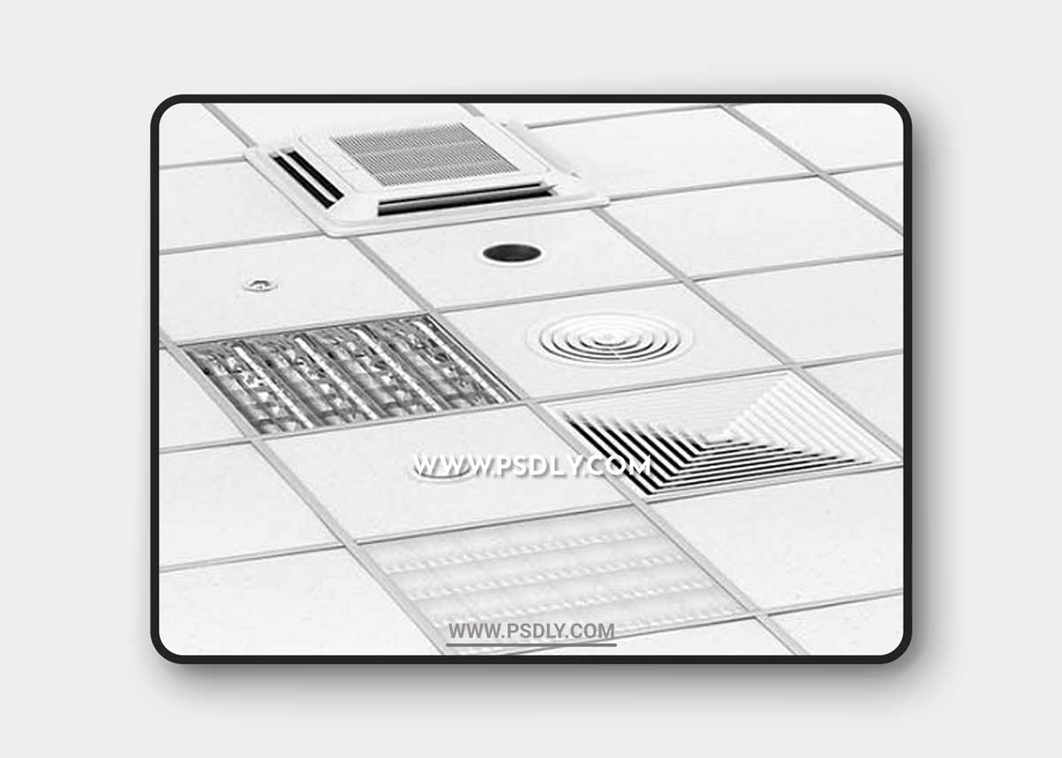 Armstrong ceiling system with a set of elements 3D Models