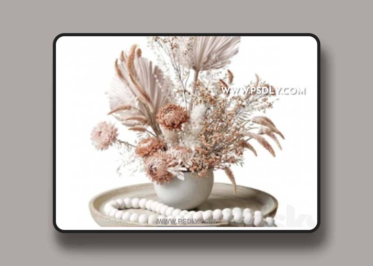 Bouquet of dried flowers with chrysanthemums 34