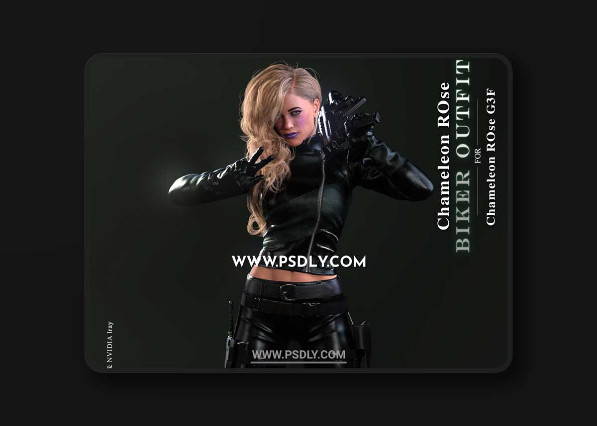 Chameleon ROse Biker Outfit for Chameleon ROse G3F