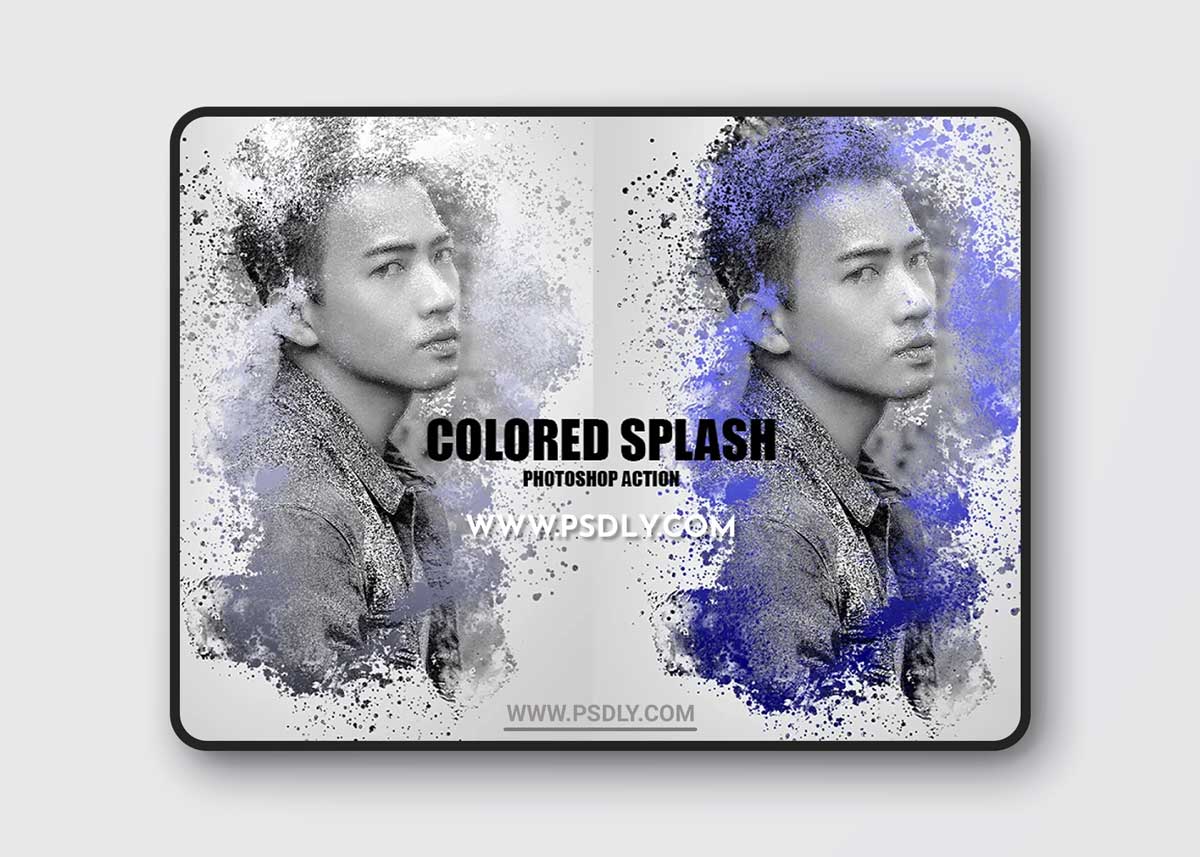 CreativeMarket - Colored Splash Photoshop Action 6218972