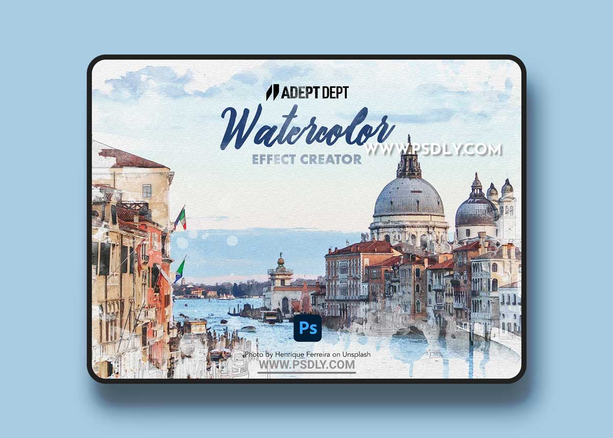 CreativeMarket - Watercolor Effect Photoshop Creator 6286604