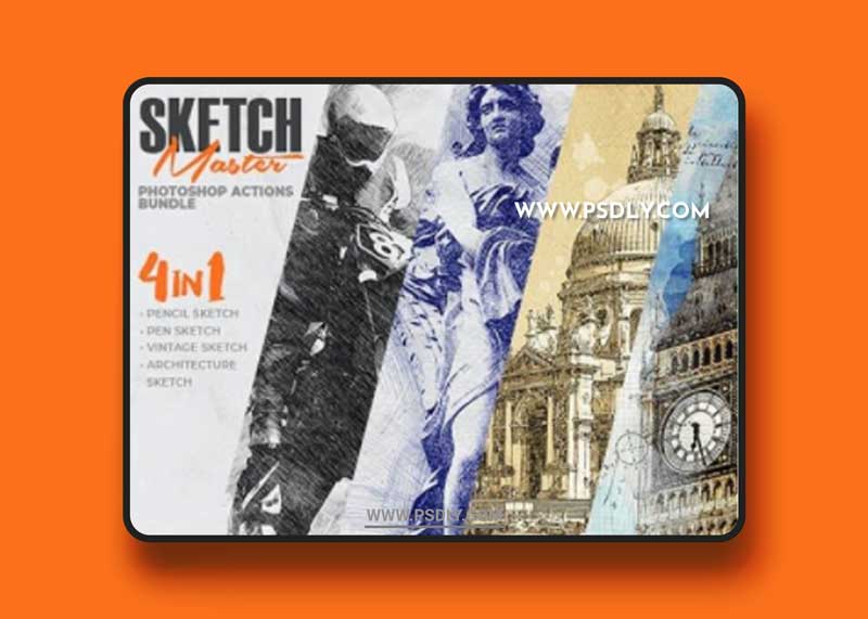 GraphicRiver - 4-in-1 Sketch Master Photoshop Action Bundle 28477138