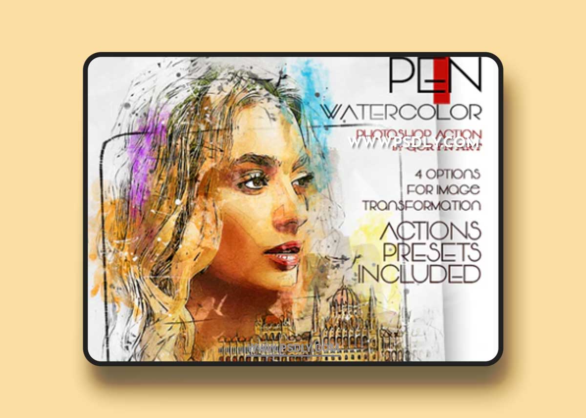 GraphicRiver - Pen Watercolor Photoshop Action 32930735