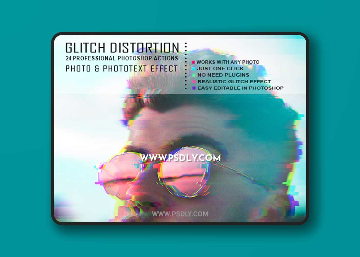 GraphicRiver - VHS Glitch Photo Text Effect - 24 PS Actions 23087929
