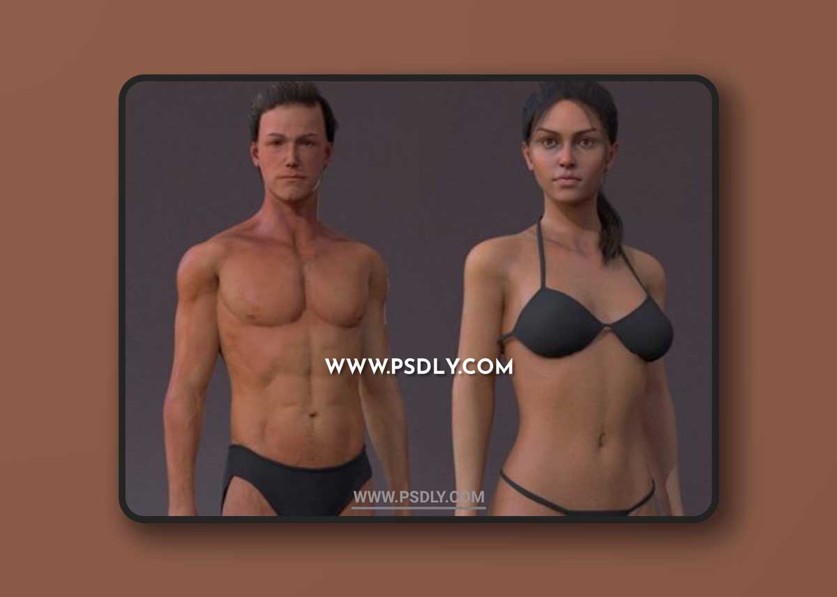 Male and Female low poly models