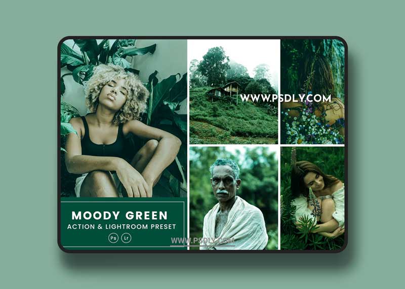 Moody Green Action & Lightrom Presets DXZ4GPJ