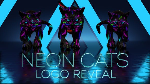 Videohive Neon Cats Logo Reveal 26778906