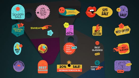 Videohive Sticker Sale Titles || After Effects 33926673