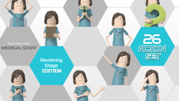 Videohive 26 Action Set Medical Staff 33966255
