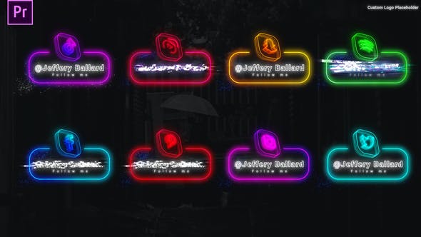 Videohive - Neon Social Media Lowerthirds - 33630148