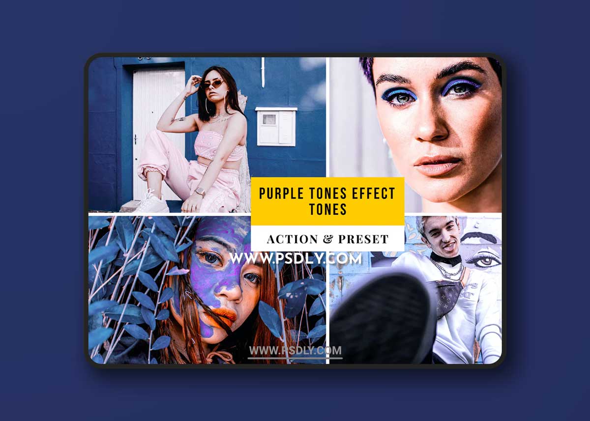 Purple Tones Effect Tones Action & Lightroom Preset