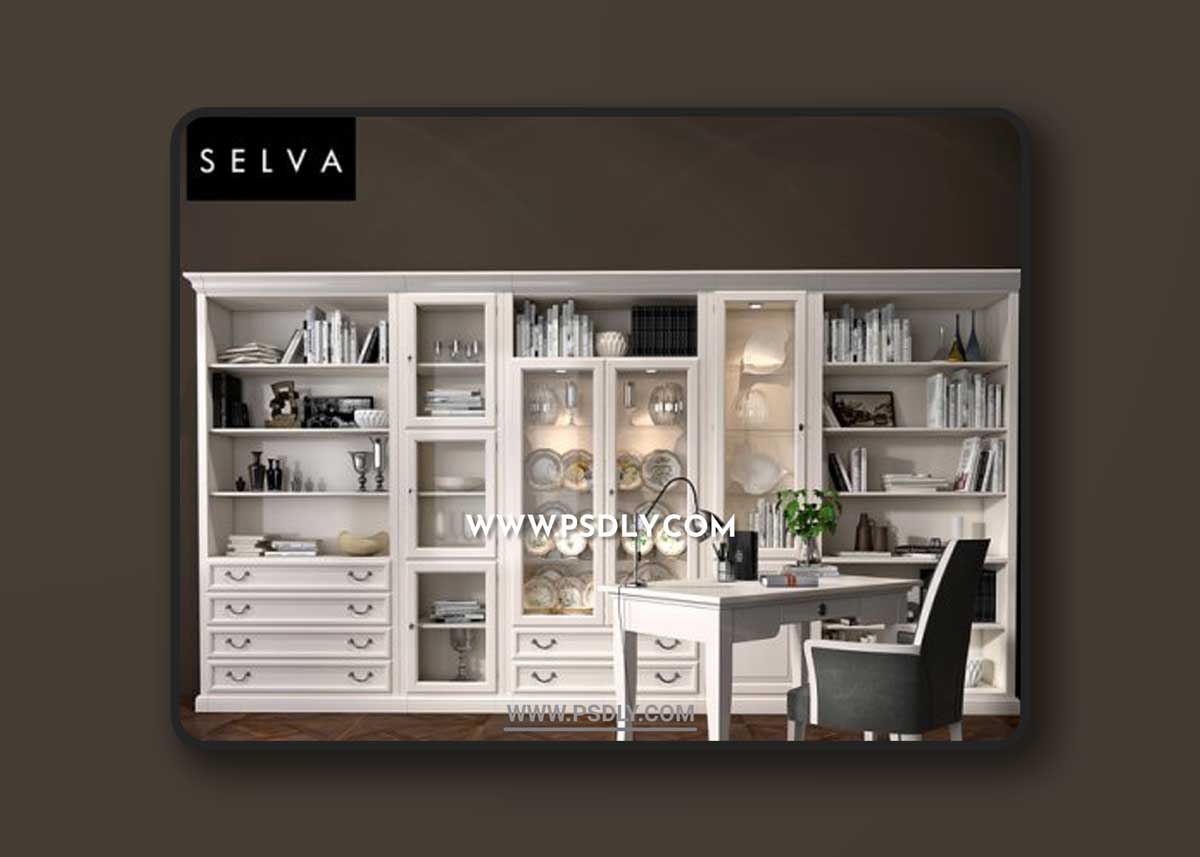 Selva bookcase Mirabeau set sections01 3D Models